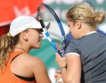 Beatriz Garcia salutes Kim Clijsters after beating the top-ranked Belgian Thursday at the Andalucia Tennis Experience.