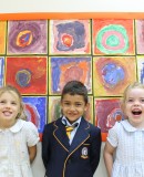 Agatha, Antonello and Victoria with some of the art work they created