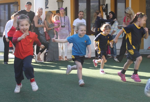 Nursery girls in the running race