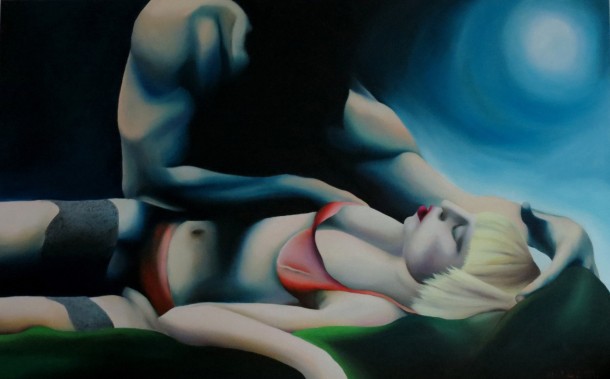 Ana Cvejic - In the dark_Oil on  canvas_100x160cm_2013.