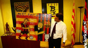 Henk Veen at his farewell at FC Barcelona