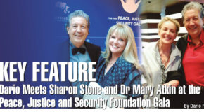 Key Feature - Dario Meets Sharon Stone and Dr Mary Atkin at the Peace, Justice and Security Foundation Gala